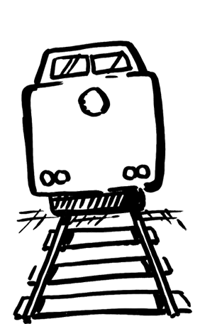 train train on tracks sketch